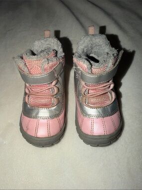 Pink and Grey Girls' Winter Boots